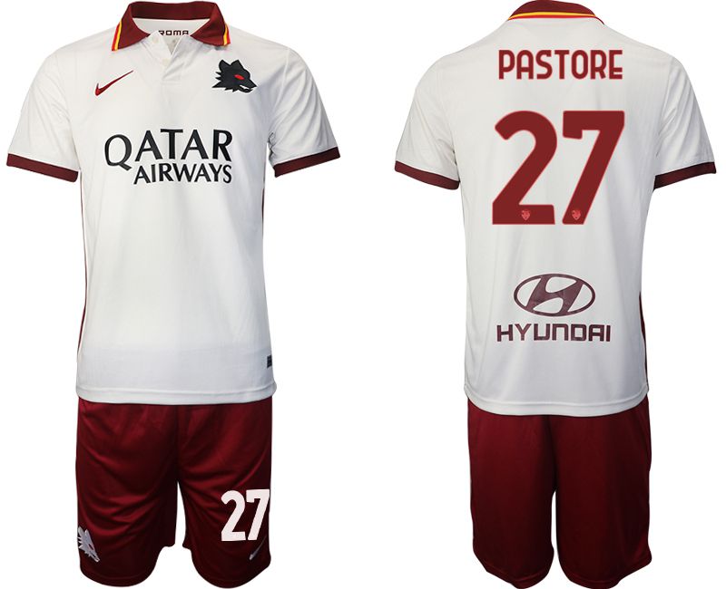 Men 2020-2021 Club Rome away white #27 Nike Soccer Jersey->boca juniors->Soccer Club Jersey